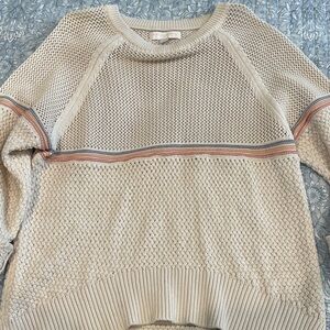 Spiritual Gangster Cream Sweater with Striped Accents